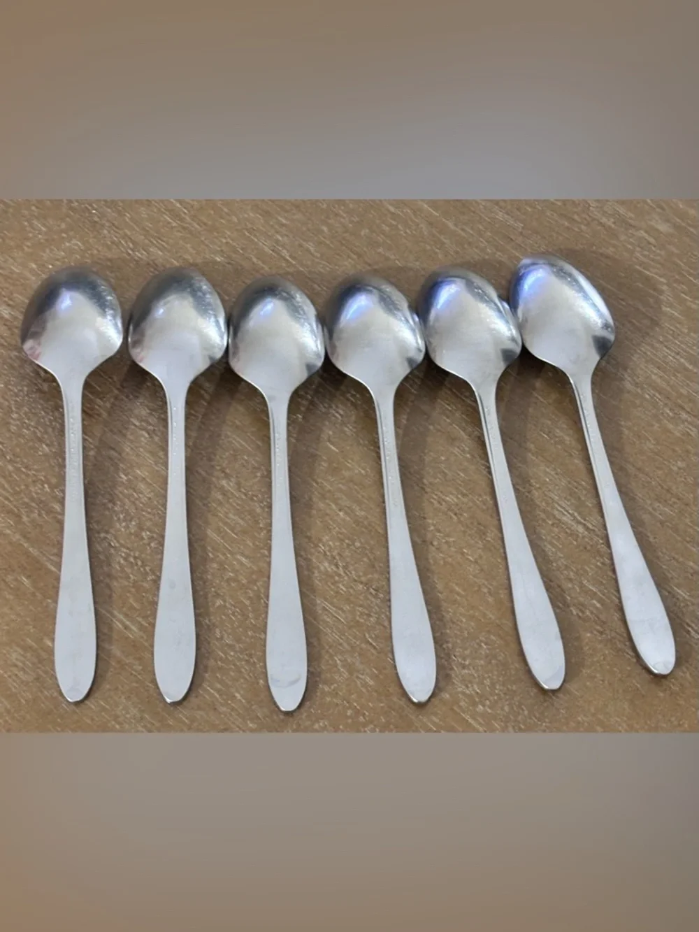 Oneida Community Mono S Teaspoons Set of 6 6” Stainless Flatware Monogram Estate